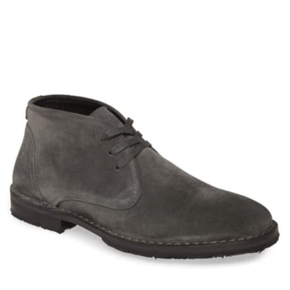 John Varvatos Mens Gray Suede Ankle Desert Lace Up Chukka  display picture 3